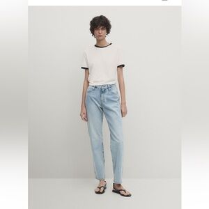 💄Massimo Dutti New Straight Women's Blue Jeans US 4 EUR 36